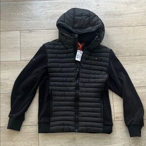 nWT Superdry japan jacket hood storm fleece hybrid black men size 2XL